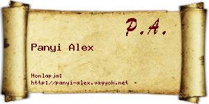 Panyi Alex névjegykártya
